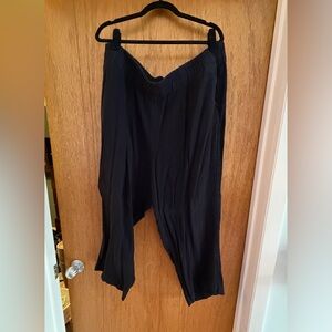 Madewell Black Linen Cropped Pants